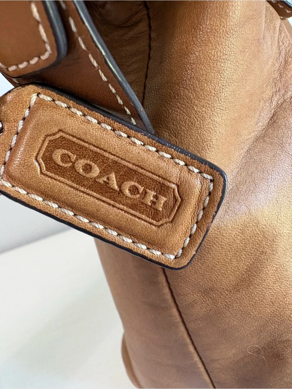 Vintage Coach Legacy 9566 Leather Hobo Bag Tan